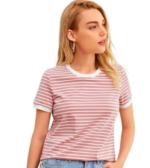 Dream Beauty Fashion Women's Half Sleeve Round Neck Printed Fitted Tee -23" Inches (Heena-Top)