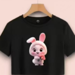 Trendy Cute Bunny Print Women Crop Top