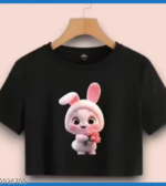 Trendy Cute Bunny Print Women Crop Top