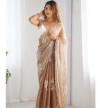 Embellished Floral Sequinned saree with jimy choo saree