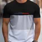 Men's Color Block Pattern Fashion Crew Neck Short Sleeve Quality T-shirt for all seasons