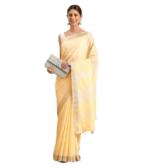 Rekha Maniyar women's pure linen lurex zari woven saree with fancy tassels (R_FASHIONDAY)