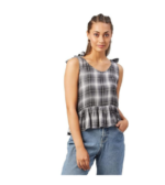 Chimpaaanzee Women Striped Viscose Ruffled Top