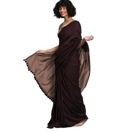 1 Women’s Cotton Solid Saree with Matching Blouse Piece,HND_SR_374 - Image 1