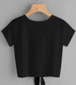Trendy Round Neck Black Knot crop Top & T-Shirt For Women 5 Heart Printed - Image 3