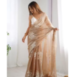 Embellished Floral Sequinned saree with jimy choo saree - Image 2