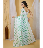 Ethnic Motif Print Georgette Saree with Unstitched Blouse Piece - Image 2