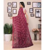 Women's Floral Printed Georgette Saree with Unstitched Blouse Piece - Image 2