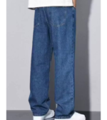 VELTICK Men Loose Fit Mid Rise Dark Blue Jeans Comfortable and Stylish Denim - Image 2