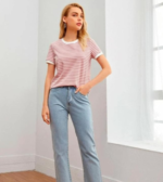 Dream Beauty Fashion Women's Half Sleeve Round Neck Printed Fitted Tee -23" Inches (Heena-Top) - Image 3