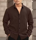 knitted fabric Structured Regular Fit Full Sleeves Shirt - Image 3