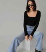 Dream Beauty Fashion Women's Long Sleeve Slim Fit Top/T-Shirt Square Neck Casual (Top-Sakira-1) - Image 3