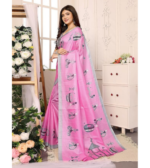 Yashika Womens Elegant Printed Art Silk Saree with Matching Blouse Material - Perfect for Festive and Special Occasions, Exquisite Design and Vibrant Colors - Image 3
