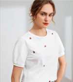 Dream Beauty Fashion Casual Women's Round Neck and Puff Sleeves Stylish Printed Top - 23" inches (Tee-Ananya01) - Image 3