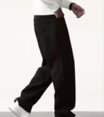 BLACK BAGGY STRIGHT FIT JEANS02 - Image 5