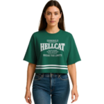 HELLCAT Oversized Crop Tshirt for Woman | Women's Half Sleeve Oversized Tshirt