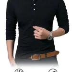 Alexender Cotton Regular Fit Printed Full Sleeves Men's Round T-Shirt - Black ( Pack of 1 )