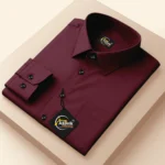 AITAVIK OVERSEAS 100% Cotton Regular Fit Solids Full Sleeves Men's Casual Shirt - Maroon ( Pack of 1 )