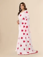 ANAND SAREES Georgette Embroidered Saree With Unstitched Blouse Piece ( White ) - Image 2