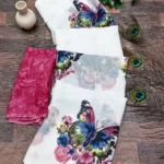 ANAND SAREES Georgette Printed Regular Saree With Unstitched Blouse Piece ( Pink )