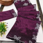 ANAND SAREES Net Solid Regular Saree With Unstitched Blouse Piece ( Pink )