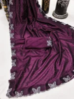 ANAND SAREES Net Solid Regular Saree With Unstitched Blouse Piece ( Pink ) - Image 4