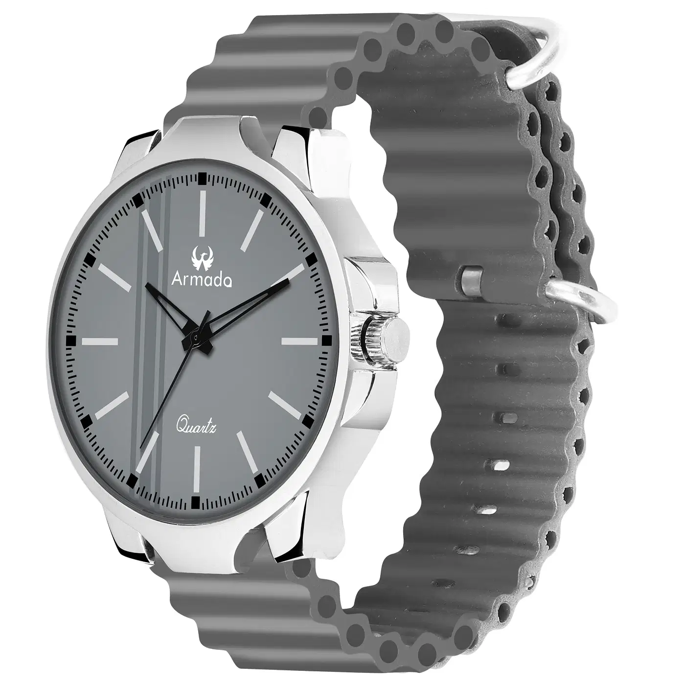 Armado-Light-Grey-Silicon-Analog-SDL599946186-3-a577b.webp Armado Light Grey Silicon Analog Men's Watch - Image 1
