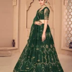 CELEBRITY ZONE Women's Net Semi Stitched Fish Cut Lehenga Choli