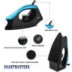 CHARTBUSTERS MJ BLUE Black 1000 watt Dry Iron - Image 4