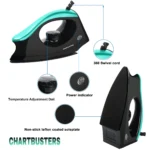 CHARTBUSTERS MJ GREEN Black 1000 watt Dry Iron - Image 4