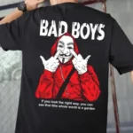 Deslizar Cotton Blend Oversized Fit Printed Half Sleeves Men's Round T-Shirt - Black ( Pack of 1 )