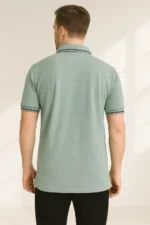 Dollar Men Cotton Regular Fit Printed Polo T Shirt ( Green ) - Image 4