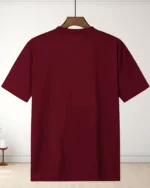 ENITOR Men Cotton Blend Oversized Fit Printed T-Shirt ( Maroon ) - Image 2