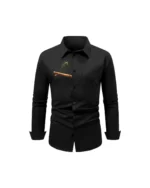 FABPLANET Polyester Regular Fit Printed Full Sleeves Men's Casual Shirt - Black ( Pack of 1 )