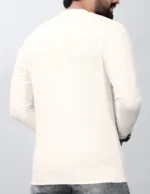 FABRIPPLE Men Polyester Regular Fit Solid T-Shirt ( White ) - Image 2