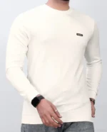 FABRIPPLE Men Polyester Regular Fit Solid T-Shirt ( White ) - Image 3