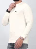 FABRIPPLE Men Polyester Regular Fit Solid T-Shirt ( White ) - Image 4