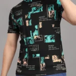 FABRIPPLE Polyester Regular Fit Printed Half Sleeves Men's Round T-Shirt - Blue ( Pack of 1 )