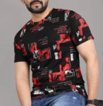 FABRIPPLE Polyester Regular Fit Printed Half Sleeves Men's Round T-Shirt - Red ( Pack of 1 )