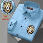 FITTELLO FAB Satin Regular Fit Printed Full Sleeves Men's Casual Shirt - Aqua Blue ( Pack of 1 )