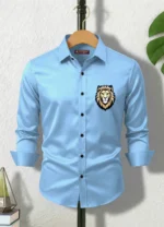 FITTELLO FAB Satin Regular Fit Printed Full Sleeves Men's Casual Shirt - Aqua Blue ( Pack of 1 ) - Image 5