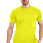 FTX Polyester Regular Fit Solid Half Sleeves Men's Round T-Shirt - Yellow ( Pack of 1 )