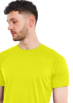 FTX Polyester Regular Fit Solid Half Sleeves Men's Round T-Shirt - Yellow ( Pack of 1 ) - Image 2