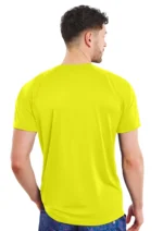 FTX Polyester Regular Fit Solid Half Sleeves Men's Round T-Shirt - Yellow ( Pack of 1 ) - Image 3