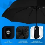GEEO Black 3 Fold Umbrella - Image 4