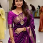 Gazal Fashions Banarasi Silk Embellished Saree With Unstitched Blouse Piece ( Magenta )