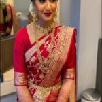 Gazal Fashions Banarasi Silk Woven Saree With Unstitched Blouse Piece ( Red )