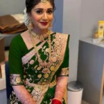 Gazal Fashions Banarasi Silk Woven Saree With Unstitched Blouse Piece ( Green )