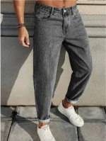 Gazal Fashions Solid Men's Jeans - Charcoal ( Pack of 1 ) - Image 4