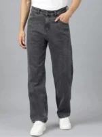 Gazal Fashions Straight Solid Men's Jeans - Charcoal ( Pack of 1 ) - Image 2